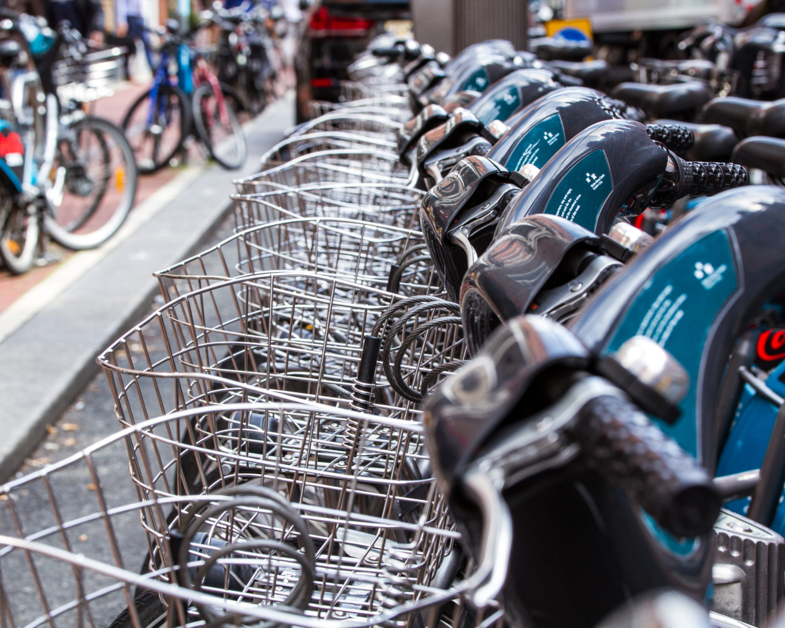 Rent A Bike - baskets and handlebars - in Dublin Ireland
