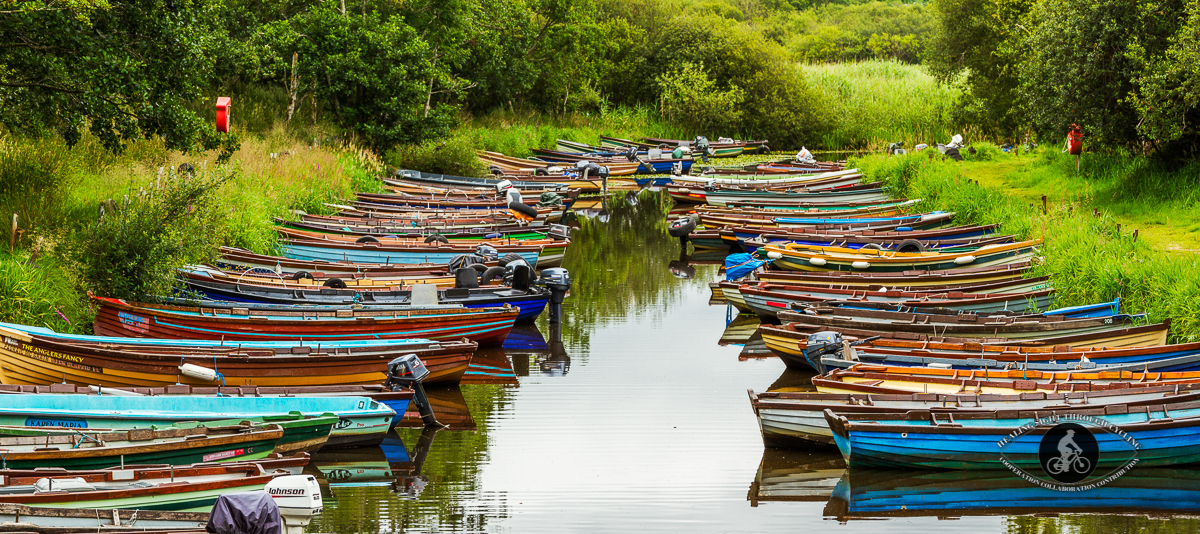 Boats in the water at Ross Castle Killarney - County Kerry - Panorama