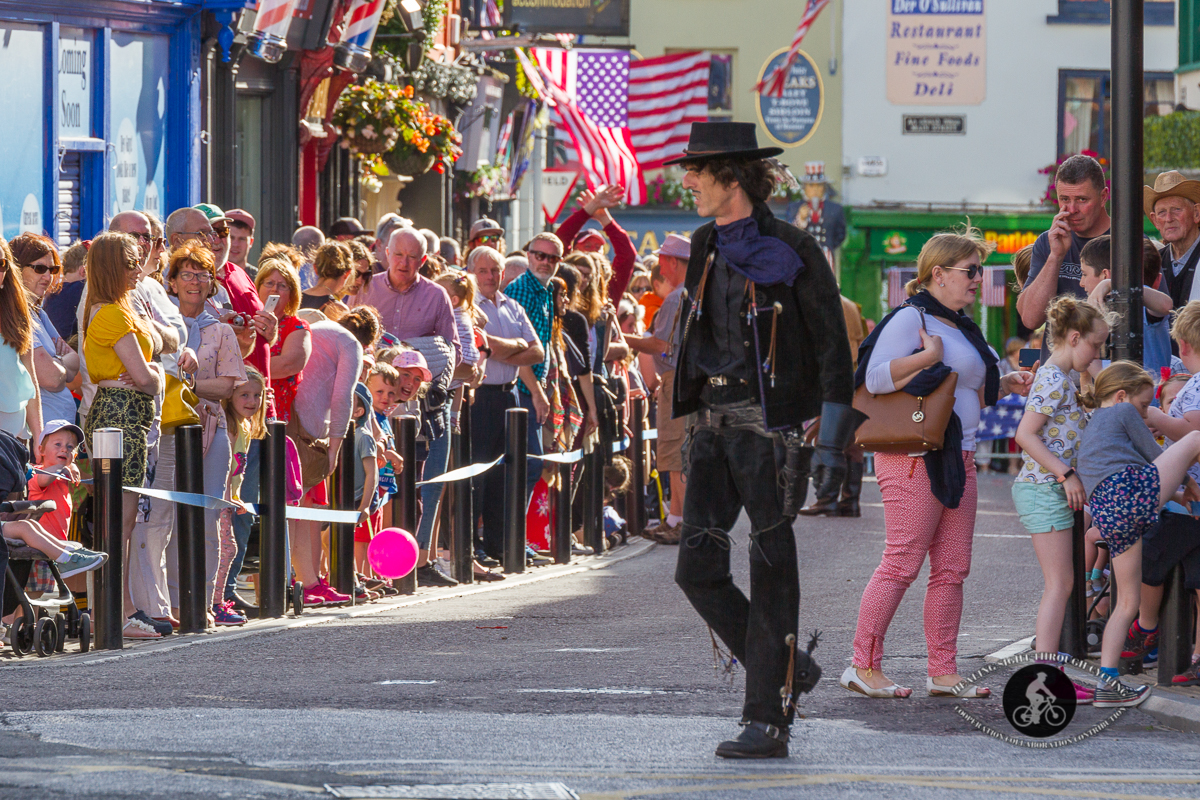 Cowboy in front of crowd