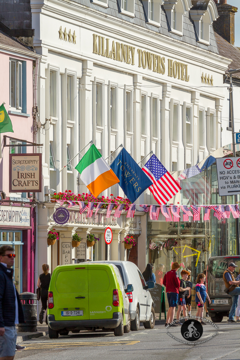 Killarney Towers Hotel with flags