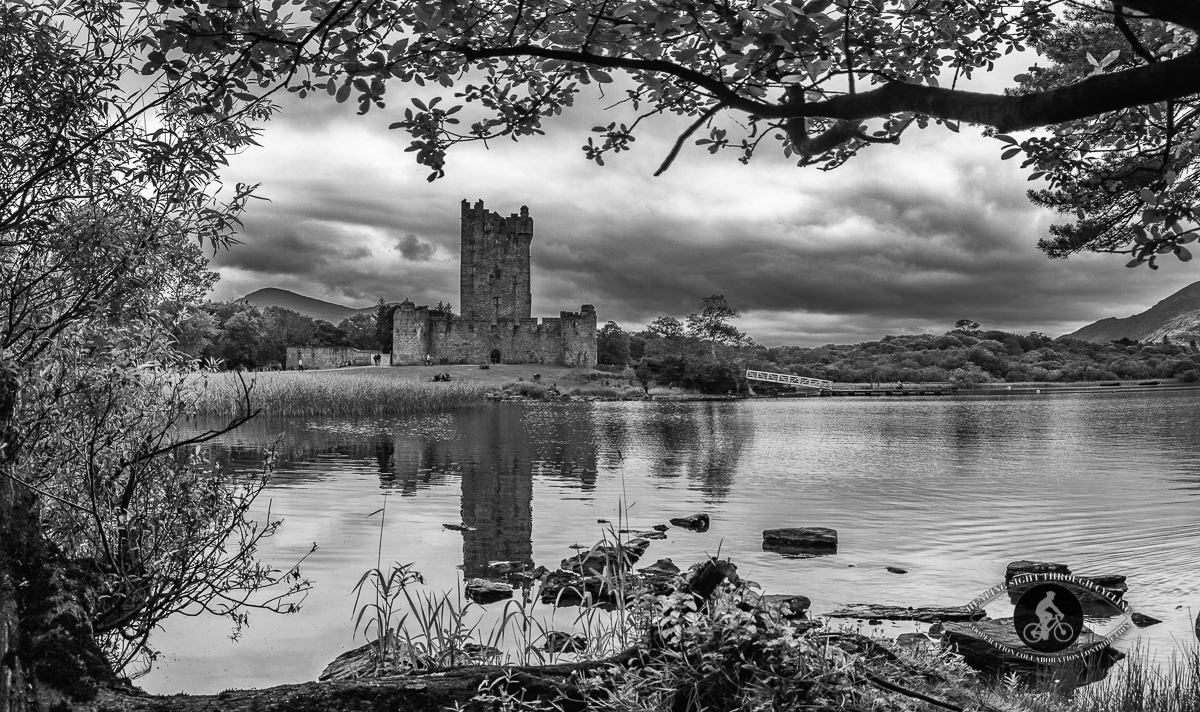 Ross Castle - Killarney - County Kerry - Panorama From the other side of the lake - BW