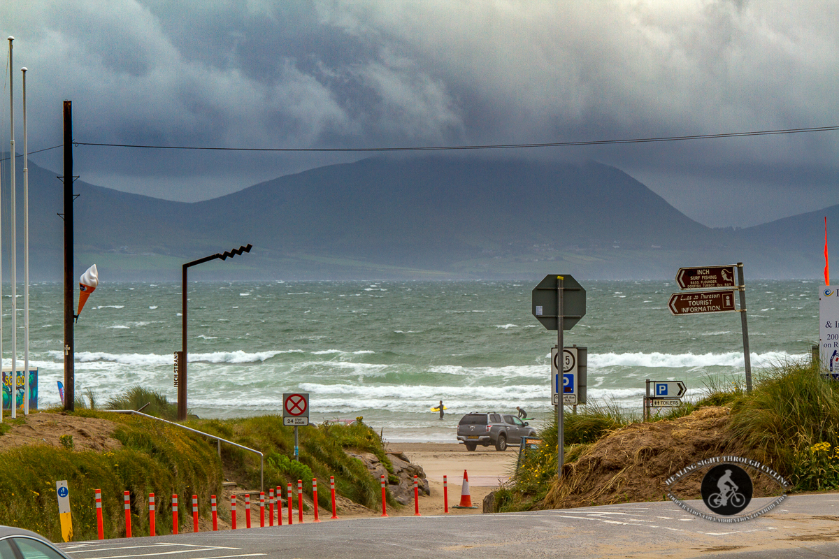 Inch Beach during storm