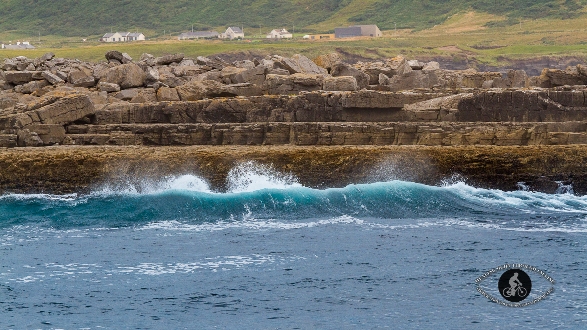 Waves on Doolin shore rocks