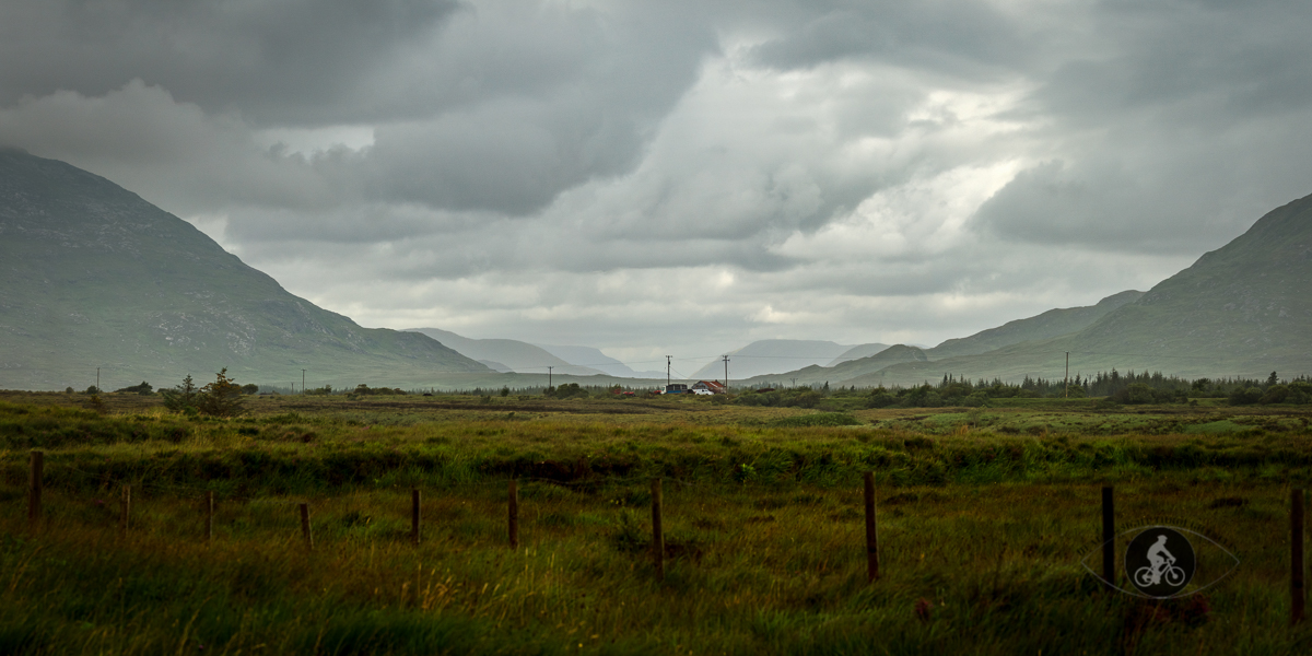 Inagh Valley and Maumturks mountain range in Connemara - County Galway