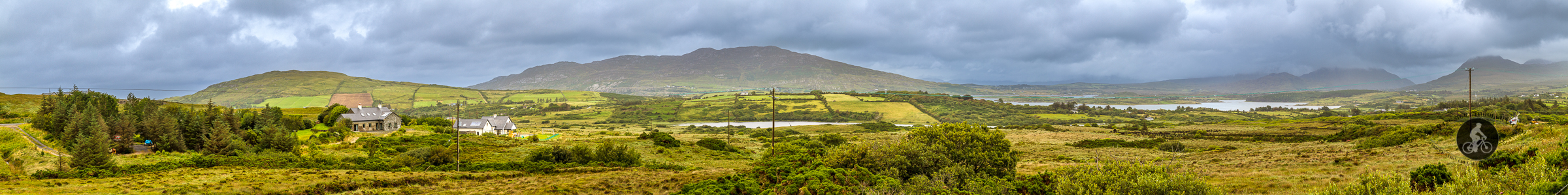 Mweelrea mountain - County Mayo - behind Garranbough Lough - County Galway - pano