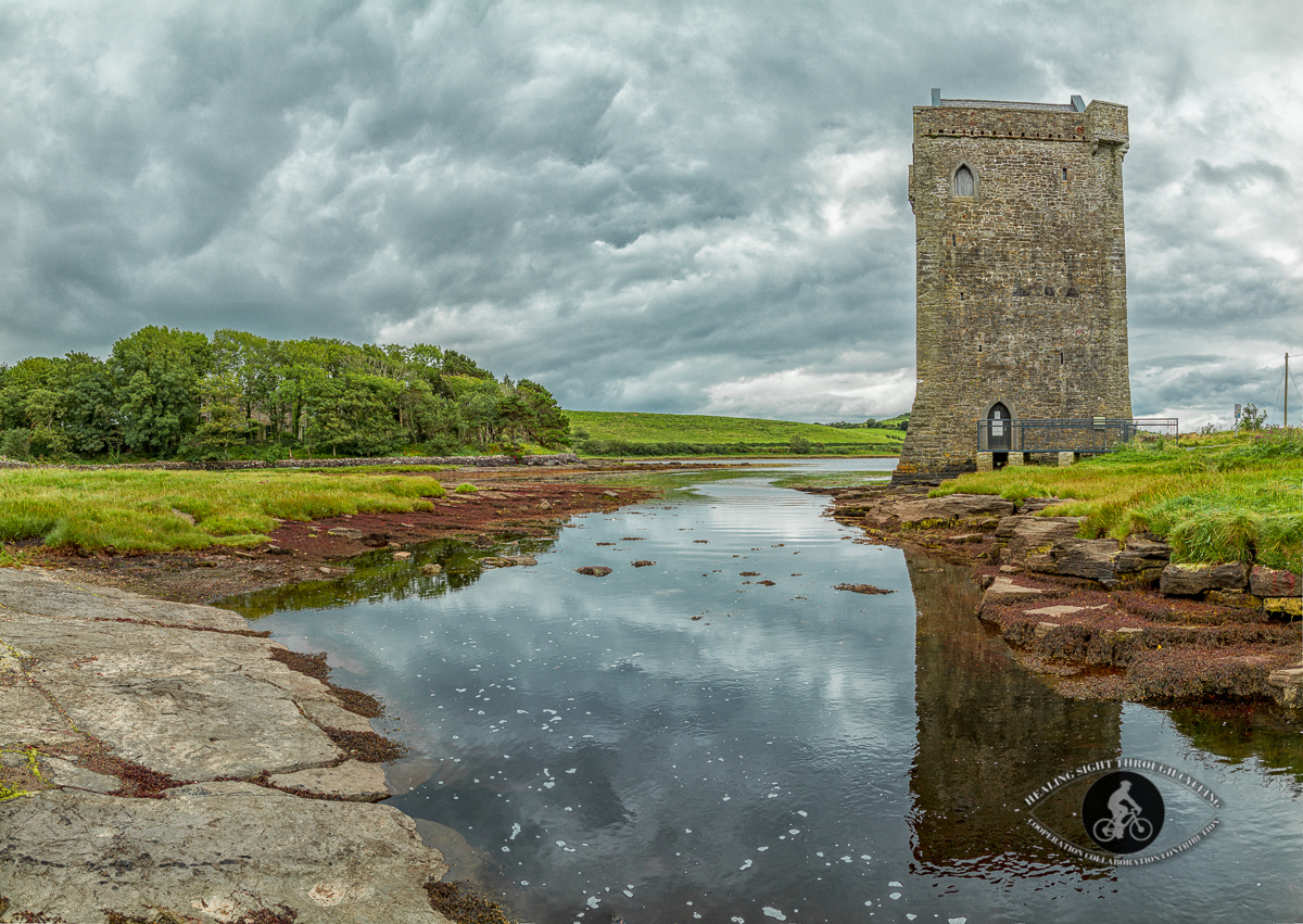 Carrickahowley or Rockfleet Castle and reflection - Grace O'Malley Pirate Queens Holdings - County Mayo - front