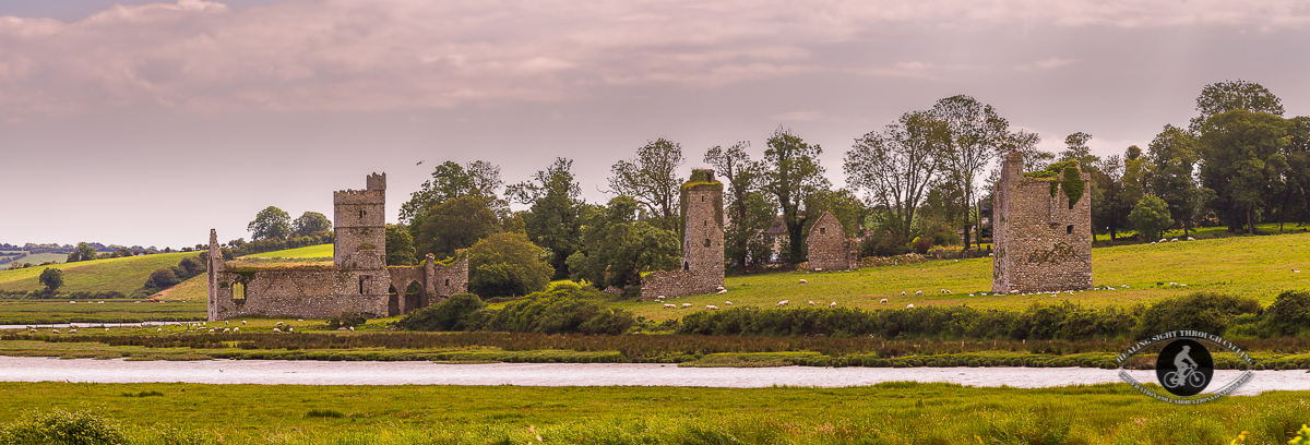 Abbey in Clonmines, Bannow Bay. County Wexford - pano