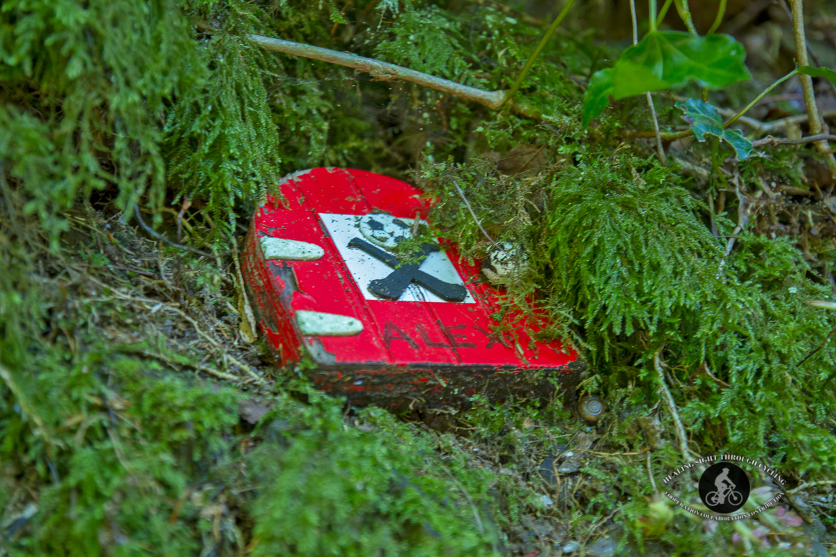 Ballyvoyle pathway - red fairy door - Waterford Greenway