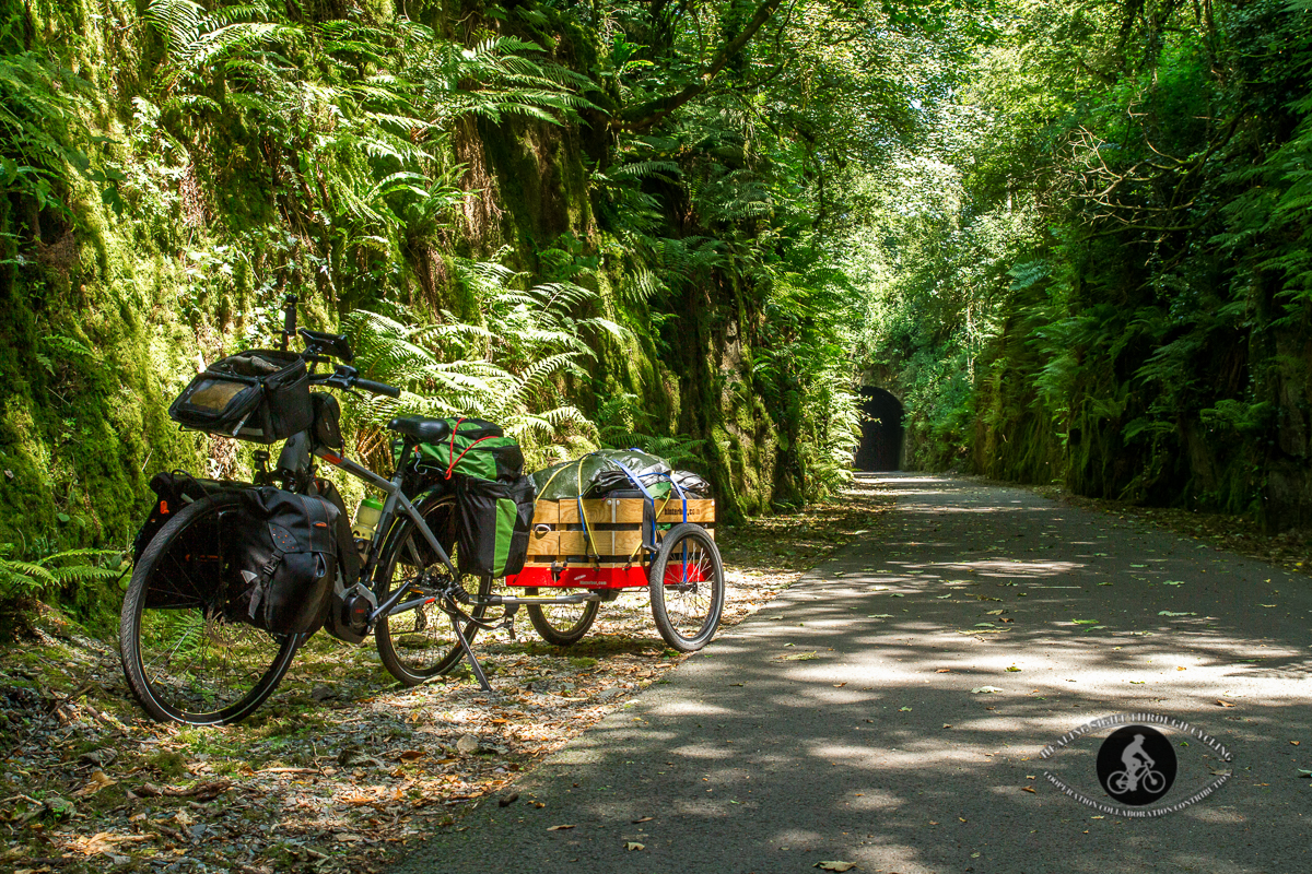 Ballyvoyle pathway view to tunnel with bicycle - Waterford Greenway