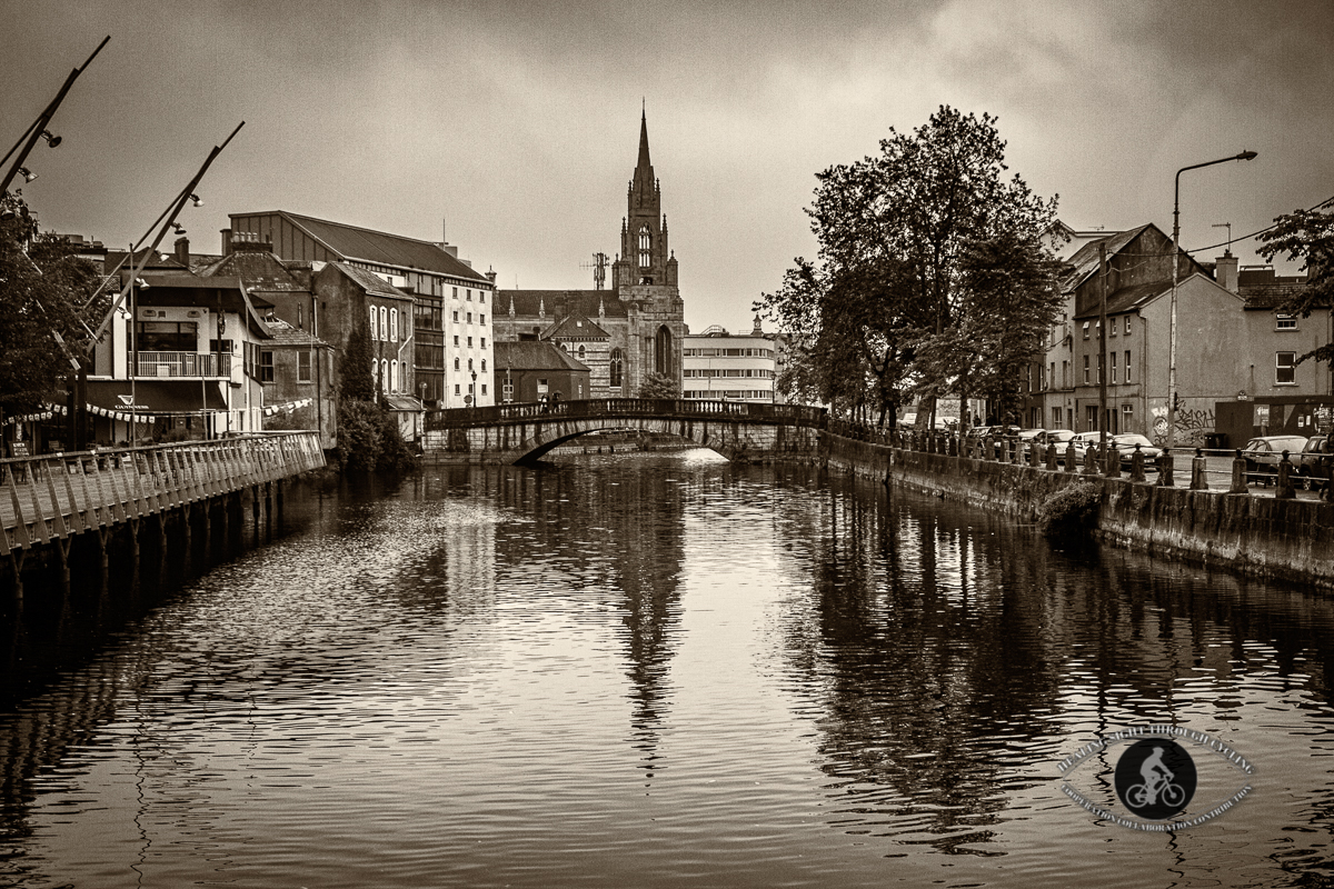 Saint Fin Barres Cathedral over the River Lee - Cork City - Cork County - vignette - Sepia