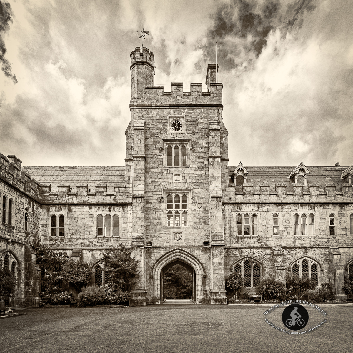 Tower in University College Cork - County Cork - Sepia